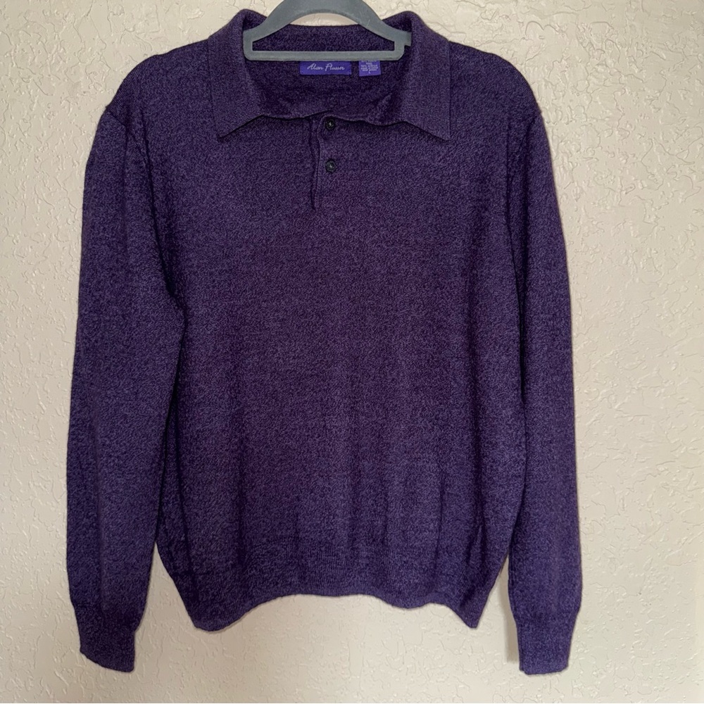 Alan Flusser Deep Purple Women’s Sweater
Size L Merino Wool Blend Purple